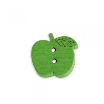 Гудзик дерев'яний Яблуко зелений 15х15 мм