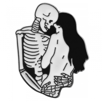 Значок пін Скелет з дівчиною