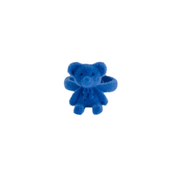 Пластиковое кольцо регулируемое Мишка синий