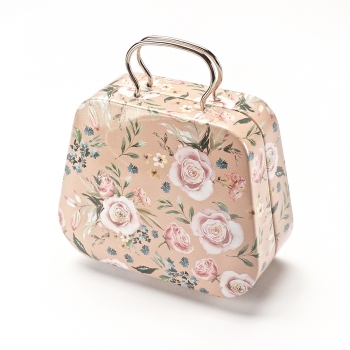 Коробочка бляшана у вигляді сумочки, "Троянди" 7х5,5х3,5 см