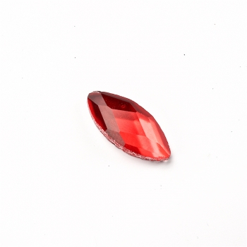 Стрази скляні клейові 16х8мм червоні уп. 3 шт