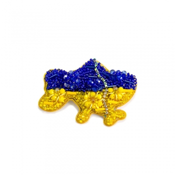 Брошь Украина сине-желтая (ручная работа)