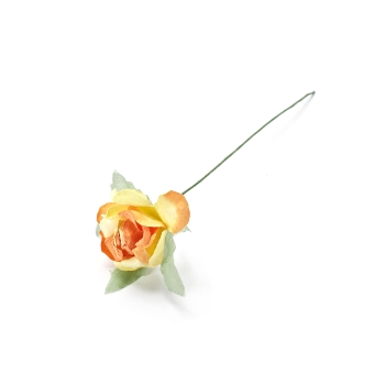 Искусственный цветок. Роза. Желто-оранжевая 1 штука
