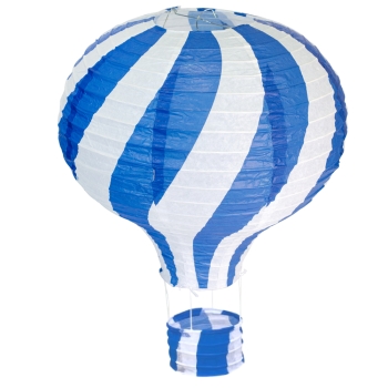 Абажур бумажный Воздушный шар 30 см бело-голубой