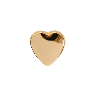 Декоративная застежка с винтом 14х14 мм Сердце золотистое