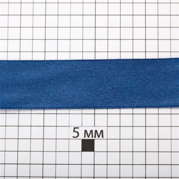 Стрічка атласна 20 мм темно синя 1 метр
