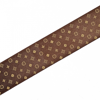 Лента атласная 25 мм под Louis Vuitton темно-коричневая