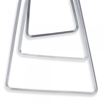 Серьги Три треугольника под матовое серебро