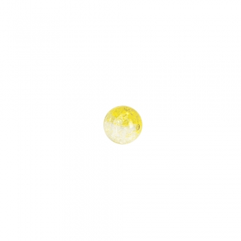 Намистина пластикова 11 мм лимонна з кракелюрами