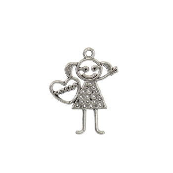 Куколка девочка металлические литые подвески мельхиоровый микс форм бытовой