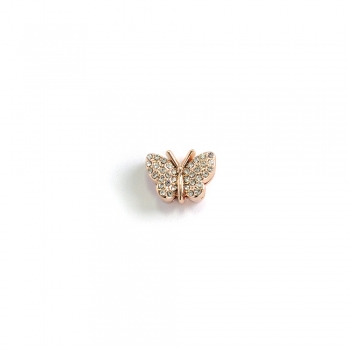 Бусина слайдер Метелик рожеве золото