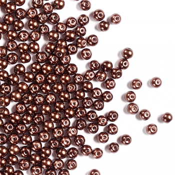 Перли скляні 6 мм коричневі