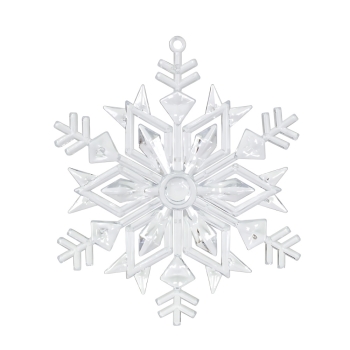 Декоративная подвеска Снежинка пышная 14 см прозрачная