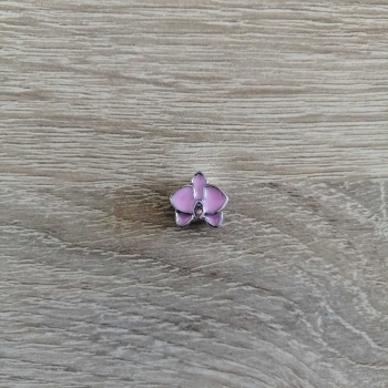 Бусина шарм с эмалью Орхидея розовая
