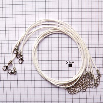 Плетёный шнур для кулона белый хлопок 1,5 мм