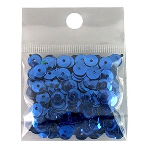 Пайетки 6 мм круглые синие 5 гр