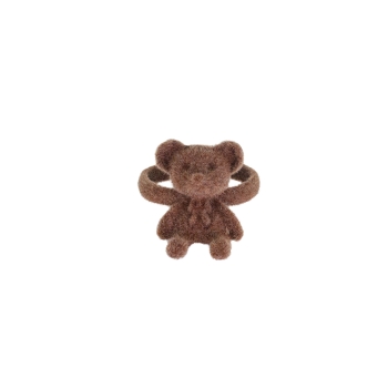 Пластиковое кольцо регулируемое Мишка коричневый