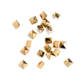 Піраміда. Пластиковий клейовий елемент під золото, 9 мм