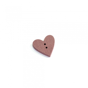 Пуговица деревянная коричневая Сердце 24х24 мм