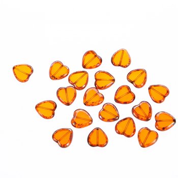 Чеські скляні намистини помаранчевий серце 15 мм