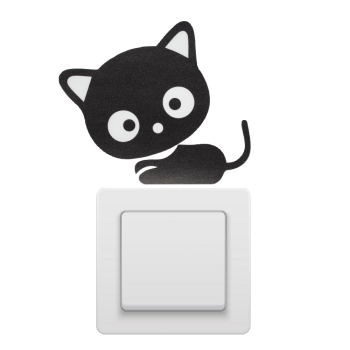 Наклейка під вимикач Кішка чорна