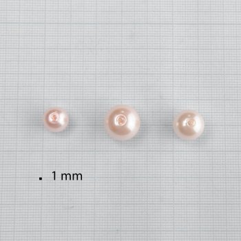 Намиста середні 12 мм. Пластик під перли. Блідо рожевий. Мікс розмірів.