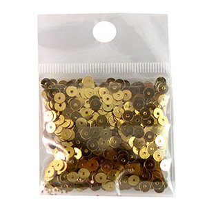 Пайетки 4 мм круглые золотые 5 гр