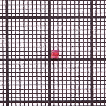 Бісер-рубка (2,1 мм) червоний прозорий райдужний 9808