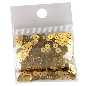 Пайетки 4 мм круглые золотые 5 гр