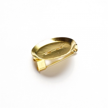 Основа для брошки кругла клейова, золото, 20 мм