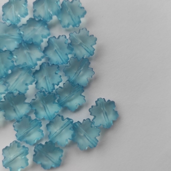 Пластикові намистини під скло в формі сніжинок блакитні