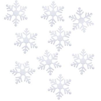 Текстильний дутий елемент 30 мм Сніжинка біла (уп5шт)