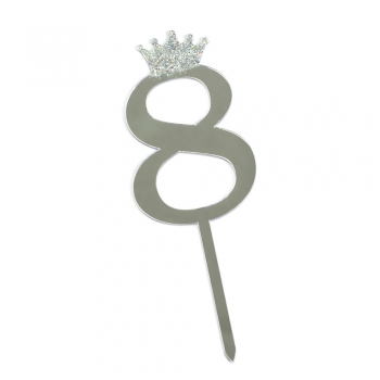 Цифра 8 Корона срібляста
