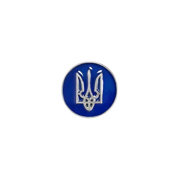 Бусина кнопка SNAP круглая Герб Украины мельхиоровая