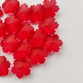 Пластиковые бусины под стекло снежинка красные