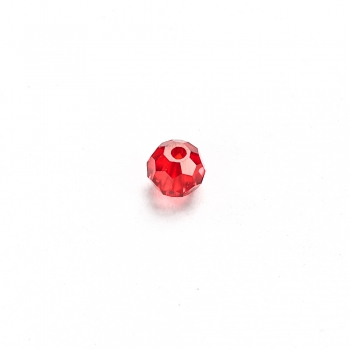 Хрустальная бусина круглая 4 мм красная прозрачная
