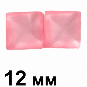 Пластикові кабошони рожевий опуклий квадрат 12 мм