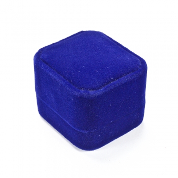 Оксамитова коробочка для обручки 5,5х5х4,3 см. Синя