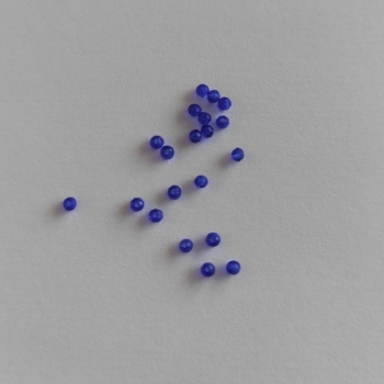 Кришталева намистина 2 мм кругла синя (уп. 20 шт.)