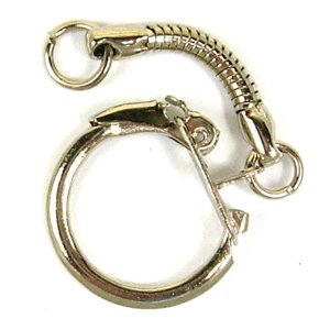 Кольцо для брелока двойное с цепочкой