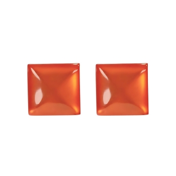 Пластиковые кабошоны оранжевый выпуклый квадрат 12 мм