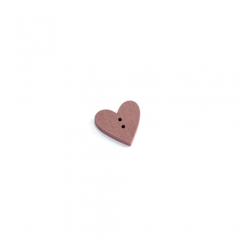 Пуговица деревянная коричневая Сердце 18х18 мм