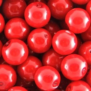 Перли скляні 16 мм червоні