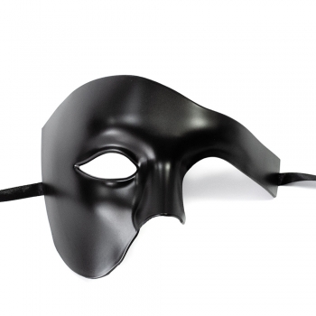 Пластикова маска Частина обличчя чорна матова
