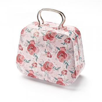 Коробочка жестяная в виде сумочки,"Розы"7х5,5х3,5 см