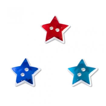 Пуговица пластиковая Звезда 5-конечная микс цветов