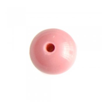 Намистини великі пластик одноколірний приглушений темно-рожевий кругла, 14мм