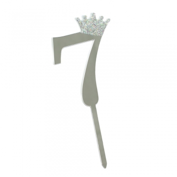 Цифра 7 Корона срібляста