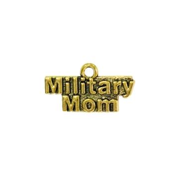 Military Mom. Металеві литі підвіски чорнене золото