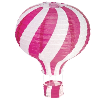 Абажур паперовий Повітряна куля 30 см біло-рожевий